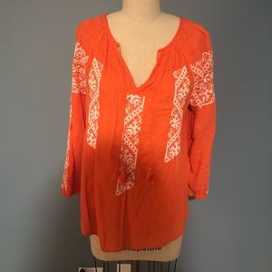 NEVER WORN - Orange Hinge Boho Top